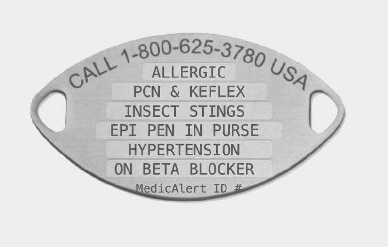 medical IDs for penicillin allergy