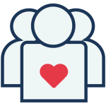 icon of group of people with heart in center