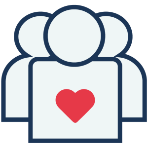 icon of group of people with heart in center