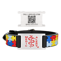 QR Code Child Titanium Medical ID Bracelet Multi Colors